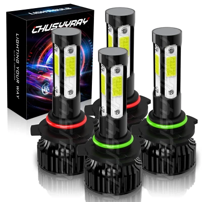 For Chevrolet C1500 1990-1999 4X Combo LED Headlight High Low Beam Bulbs White - Image 1 of 4