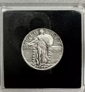 Cuarto de dólar Standing Liberty 1928 plata 25c estado como nuevo - Imagen 1 de 2