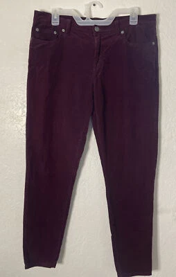 Pantalones para mujer Banana Republic ajustados de pana berenjena púrpura talla 29 Foto 1 de 3