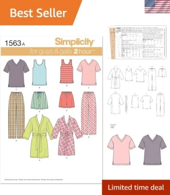 Complete Pajama Sewing Kit: Easy Patterns for Family Sleepwear - XS to XL - Image 1 of 4