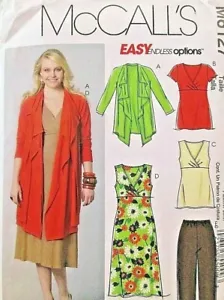 OOP McCall's M6127 WOMEN PLUS DRAPE WRAP JACKET DRESS TOP PANTS PATTERN 26W-32W - Foto 1 di 2