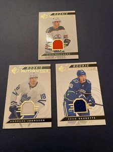 2018-19 UD SP ROOKIE AUTHENTICS JERSEY BOUCHARD/JOHNSSON/GAUDETTE 104,118,135