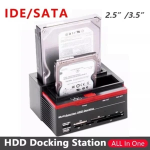 HDD External Docking Station Dual Hard Drive Card Reader 2.5″/3.5″ IDE+SATA USB. - Picture 1 of 12