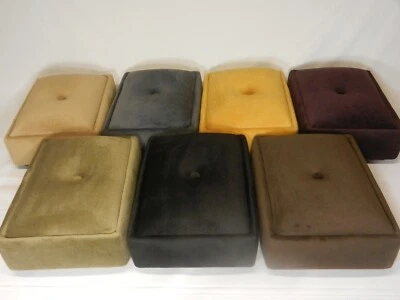 Tufted Suede Low Profile Footstool - Image 1 of 4
