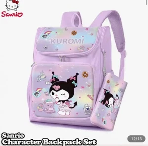 Sanrio Kuromi BackPack Bag Purple Back To School Kawaii W Pencil Pouch - Picture 1 of 8