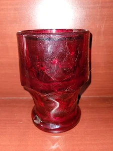 Vtg Viking 12 fl.oz. Ruby Red Georgian Tumblers Drinking Glass Honeycomb - Picture 1 of 3