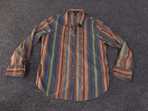 Camisa con botones Lauren Jeans Co Ralph Lauren para mujer grande multicolor a rayas Casu - Imagen 1 de 11