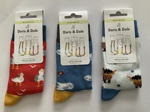 3 Pair Kids Fun Socks £7.50 Organic Cotton/Bamboo Size 12-3 Doris And Dude - Picture 1 of 7