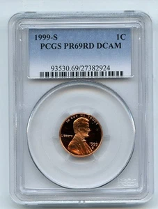 1999 S 1C Lincoln Cent PCGS PR69DCAM - Picture 1 of 1