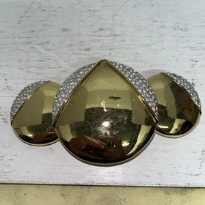 fibbia per cintura alexis kirk tre pezzi oro e strass 5,5 x 3 - Foto 1 di 9