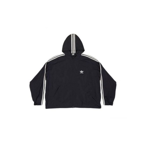 Giacca a vento Balenciaga x Adidas Popeline con cappuccio e zip 725310 TN045 1000