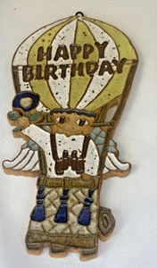 St. Andrews Abbey 6.25” Happy Birthday Wall Hanging Plaque Handmade Ceramic - Picture 1 of 3