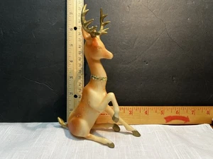 Figura de ciervo reno de plástico duro vintage mediados de siglo vacaciones de despedida de soltero de Navidad - Imagen 1 de 12