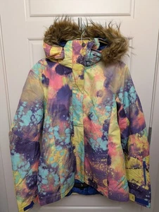 GSOU SNOW 10K Womens Size XL Paint Splatter Snowboard Ski Waterproof Jacket - Picture 1 of 12