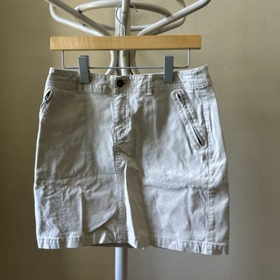 女式 Eddie Bauer 弹力娇小尺寸 6 卡其色迷你裙 — 第 1/4 张图片