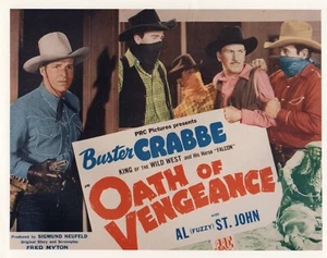 Buster Crabbe - "Oath Of Vengeance" 8"x10 Western Cowboy Lobby Card Poster Print - Picture 1 of 1
