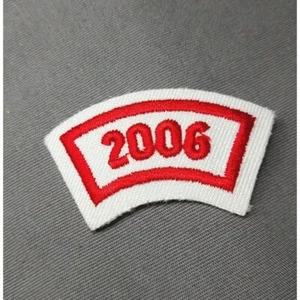 2006 Rocker nastro bianco rosso 1 3/4" ferro su patch - Foto 1 di 2