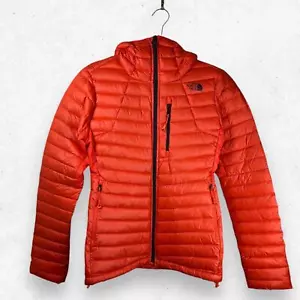 The North Face Jacket Women's XS Goose Down Light Puffer Morph Hoodie Orange - Picture 1 of 8