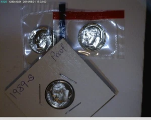 1989 P D S Roosevelt Dimes Unc in mint cello and proof 10c (# 63s76 ) - Picture 1 of 2