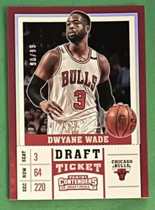 2017-18 Panini Contenders Draft Picks Draft Ticket /99 Dwyane Wade #17 Bulls - Picture 1 of 2
