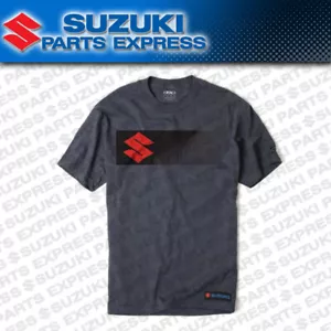 NEW GENUINE SUZUKI LOGO "S" BAR CHARCOAL GRAY GREY LOGO TEE T-SHIRT 990A0-16247 - Picture 1 of 1