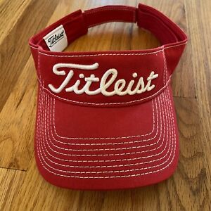 Titleist Pro V1 Red Golf Visor Hat Adjustable One Size Hook & Loop Outdoor