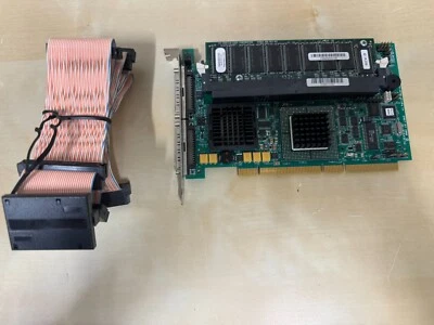 ** Tarjeta controladora RAID LSI SCSI PCI-X con cable PCBX518-B1 Foto 1 de 4