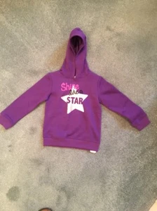 Jumping Bean-Girl`s-Fleece Hoodie Size 4 Purple Saying ''Shine Like A Star"-NWT - Picture 1 of 12