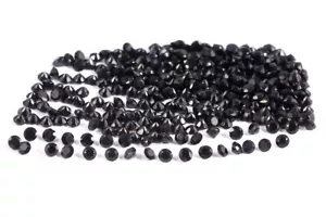 500 Pc Natural Black Spinal 1.25mm Round Faceted Calibrated Size Loose Gemstone - Picture 1 of 6