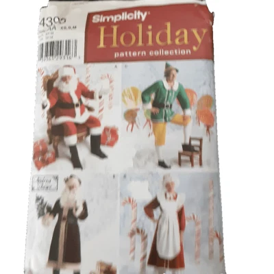 Vintage Simplicity Holiday sewing pattern collection #4393 XS S M uncut - Image 1 of 2