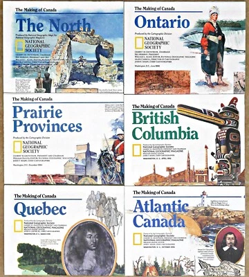 ⫸ Lote Mapas National Geographic Serie de Canadá Años 90 LA FABRICACIÓN DE CANADÁ - A3 Foto 1 de 4