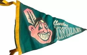 RARE Chief Wahoo Vintage 1950's MLB Cleveland Indians Felt Baseball Pennant - Picture 1 of 7