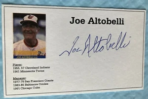 Baltimore Orioles JOE ALTOBELLI autographed 3x5 Index Card - Picture 1 of 1