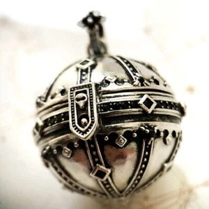 Royal Russia Faberge Orb Locket Stainless Steel Medieval Gothic Orb Pendant - Picture 1 of 5