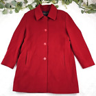 Vtg Pendleton Womens Red Virgin Wool Jacket Coat Button Size 18