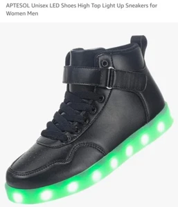 APTESOL Unisex LED Shoes High Top Light Up Sneakers - Picture 1 of 5