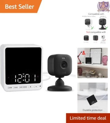 Estuche de reloj despertador negro compatible con Blink Mini 1 y 2 discreto accesorio de ocultación de cámara Foto 1 de 4