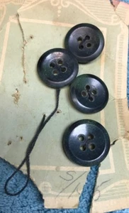 Set of 4 NOS Vintage Mottled Green Bakelite? 4 Hole Buttons 5/8" - Picture 1 of 5