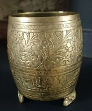 Indian brass pot/container - barrel shaped - 9cm high