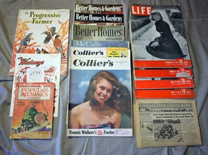 Vintage 1940's Advertising Art, miscellaneous magazines, lot of 14 - Picture 1 of 1
