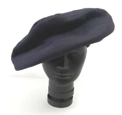 Carson Pirie Scott Hat Beret Women's D Charles French Room Navy Lined Vintage  - Image 1 of 4