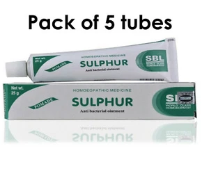 5 x SBL Homeopathy Sulphur 10% Ointment Cream for Skin care - Picture 1 of 3