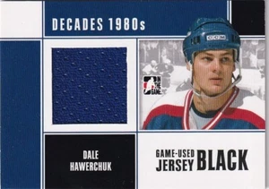 🏒 10-11 ITG DÉCADAS 1980 JUEGO - CAMISETA USADA VERSIÓN NEGRA DALE HAWERCHUK M-22 - Imagen 1 de 1