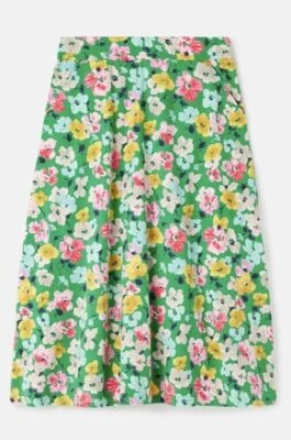 JOULES Eden Print Jersey Midi Skirt Size 10 Green Floral NEW FREEPOST RH60 - Image 1 of 4