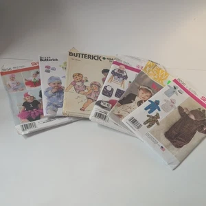 Children's Kids Junior Baby Boys Girls Sewing Patterns 60's-2000's Lot of 6 - Picture 1 of 7