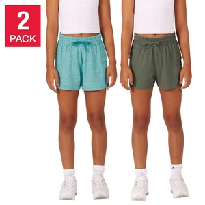 NEW Soybu Girls Shorts Blue Rosemary 2-Pack Elastic Waist UPF 50+ Pockets LARGE - Picture 1 of 8
