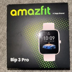 Montre connectée Amazfit Bip 3 Pro - Rose. Peu utilisé. Zepp boîte d'origine, ouverte - Photo 1 sur 7