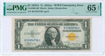 USA 10 Dollars 1935A North Africa Issue, P.416AY, PMG 65 Gem Uncirculated EPQ - Image 1 of 2