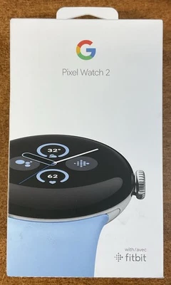 Google Pixel Watch 2 GA05032 41mm Wi-Fi GPS Bluetooth Polished Silver Bay - New - Image 1 of 3