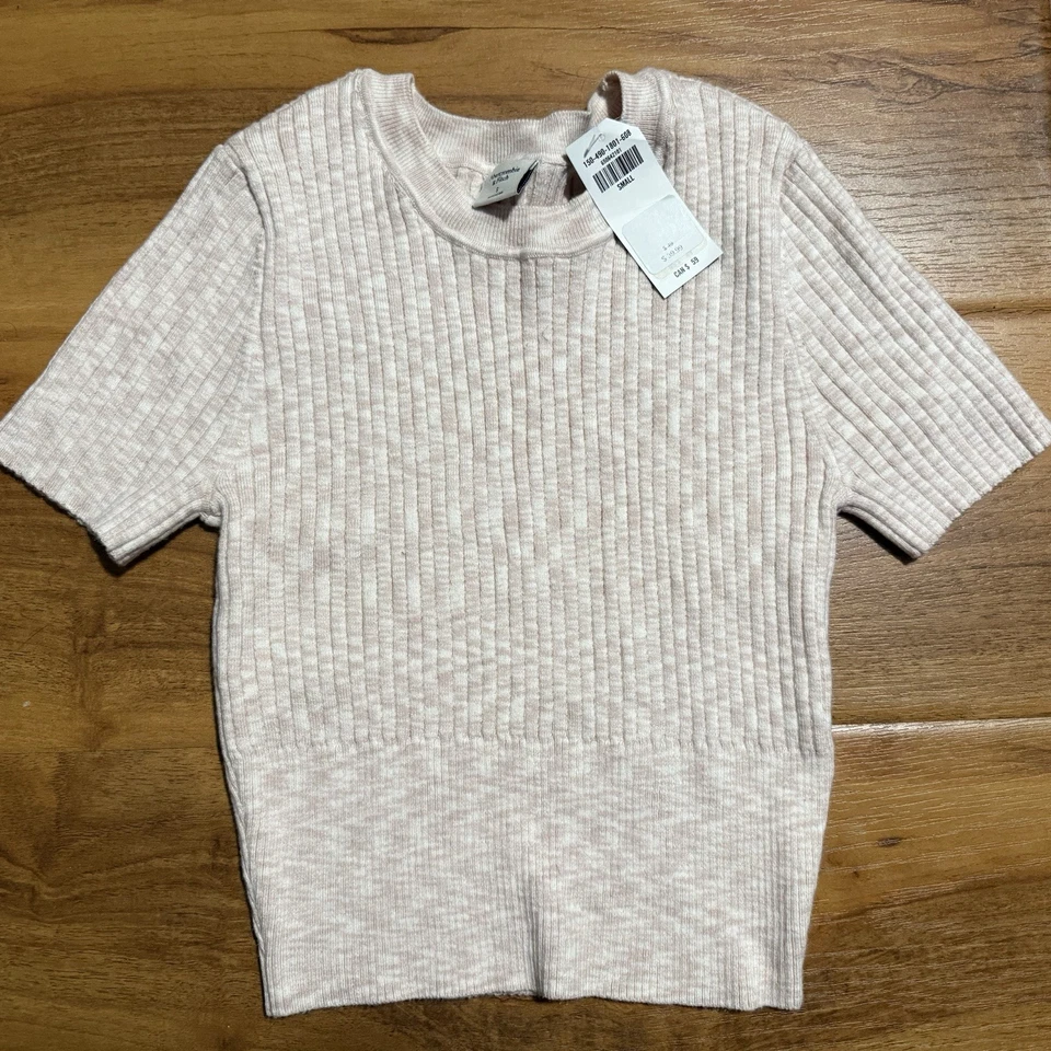 Abercrombie & Fitch Pink and White Sweater Top - Image 1 of 1